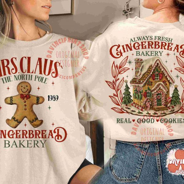 Mrs Claus Gingerbread Christmas PNG Retro Christmas PNG for Festive