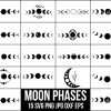 Mystic Moon Phase Bundle Crescent Just a Phase SVG Cricut