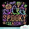 Neon Ghosts Coquette Halloween Spooky Season PNG