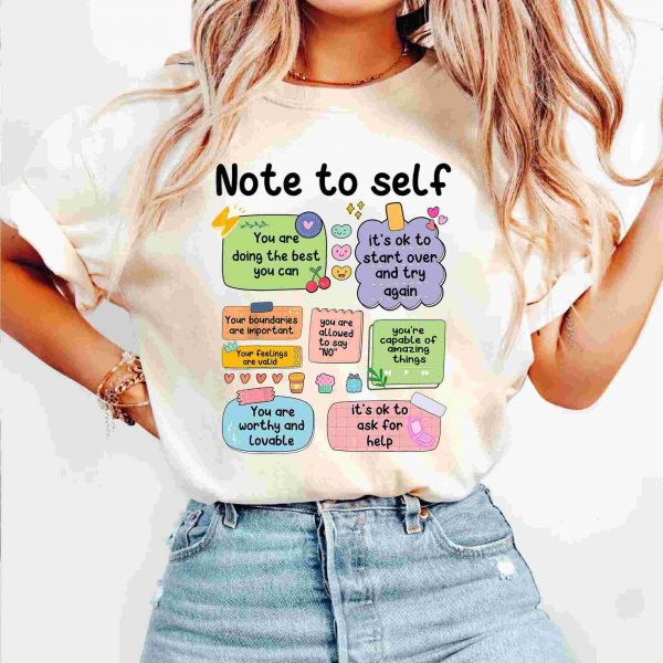 Note To Self Png, Mental Health Matter Png, Motivational Png, Positive Vibes Gift, Be Yourself Png, Mental Health Awareness, Positive Png