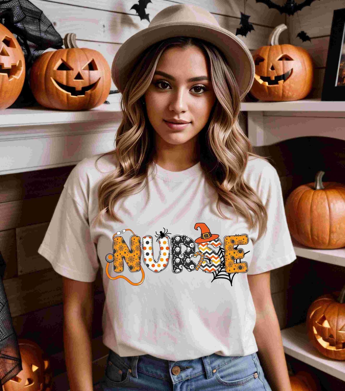 Nurse Halloween Fall SVG PNG Sublimation Shirt Files Instant Download