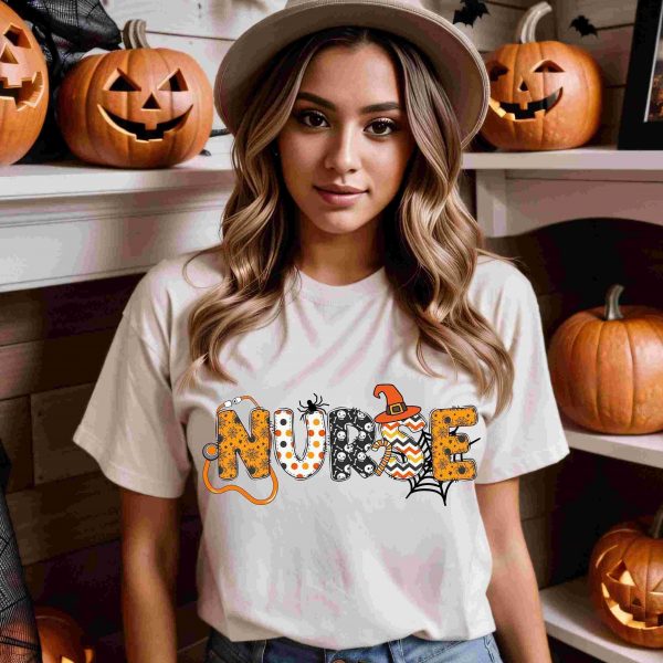 Nurse Halloween Fall SVG PNG Sublimation Shirt Files Instant Download