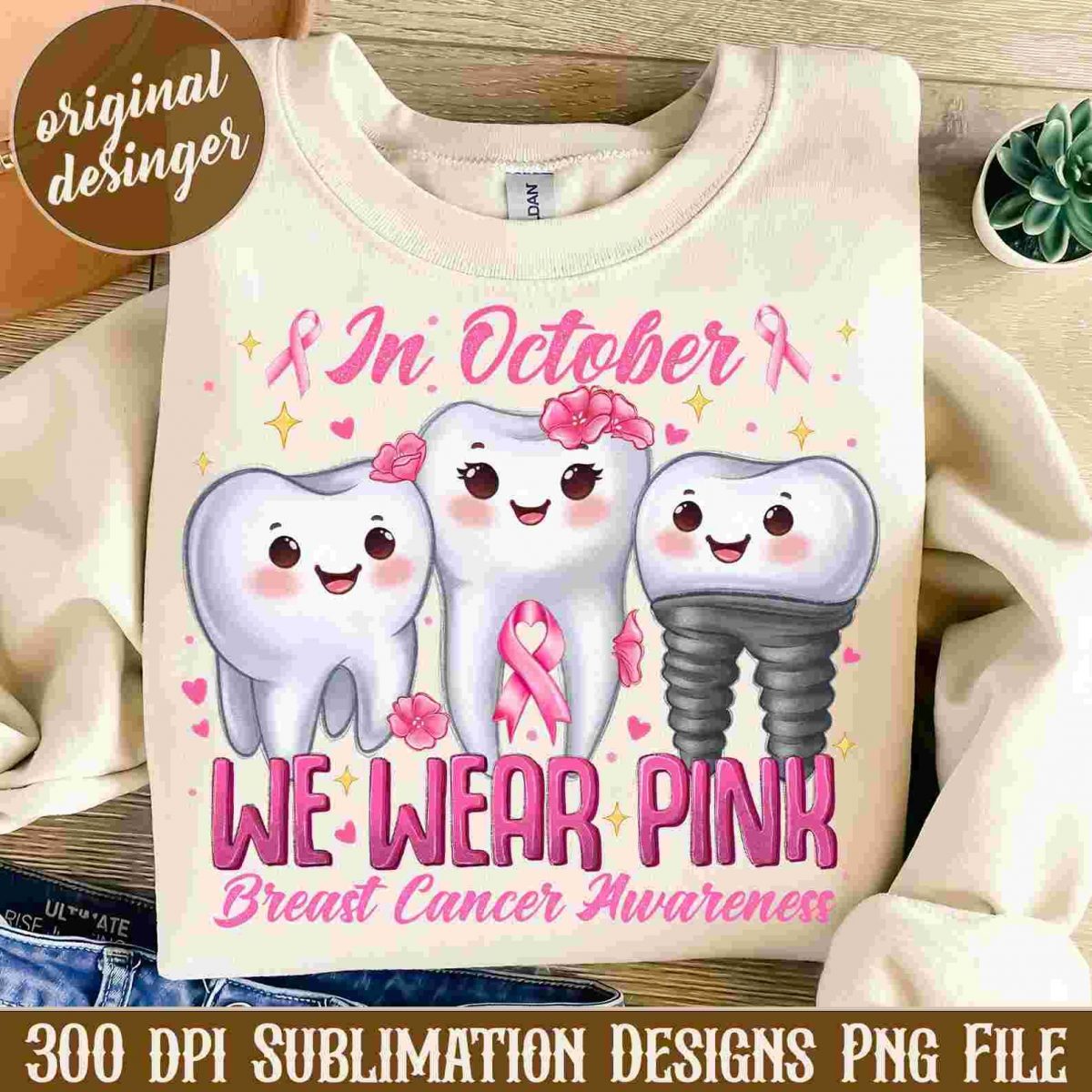 October Pink Breast Cancer Awareness SVG PNG Dental Squad Hope