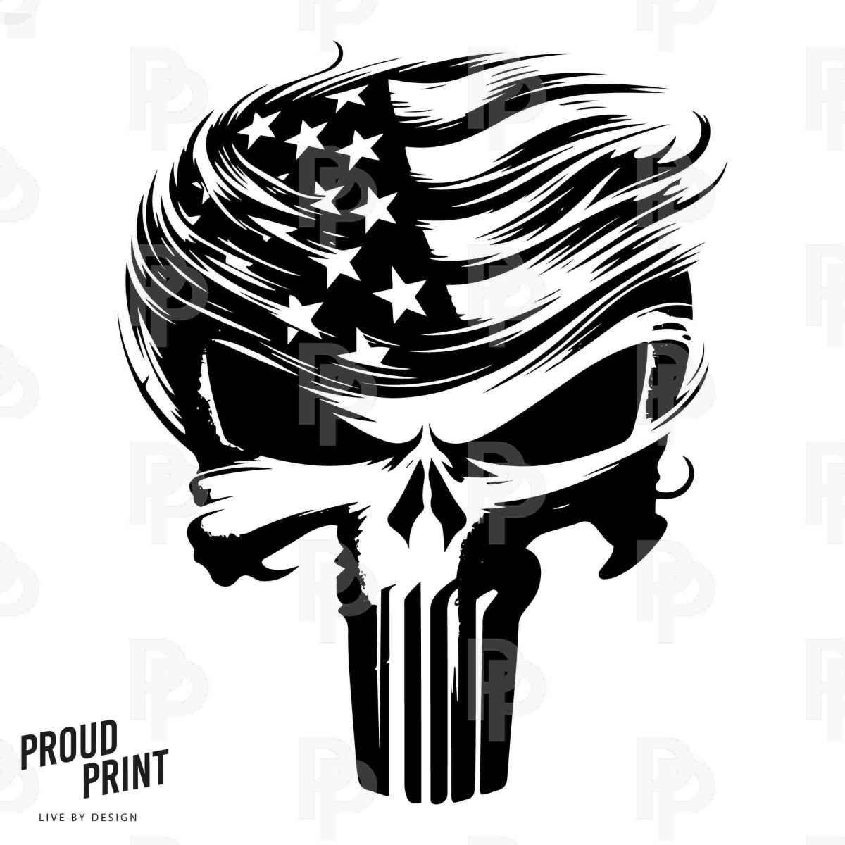 Patriotic Trump Punisher Skull SVG for Cricut and Laser Cutting