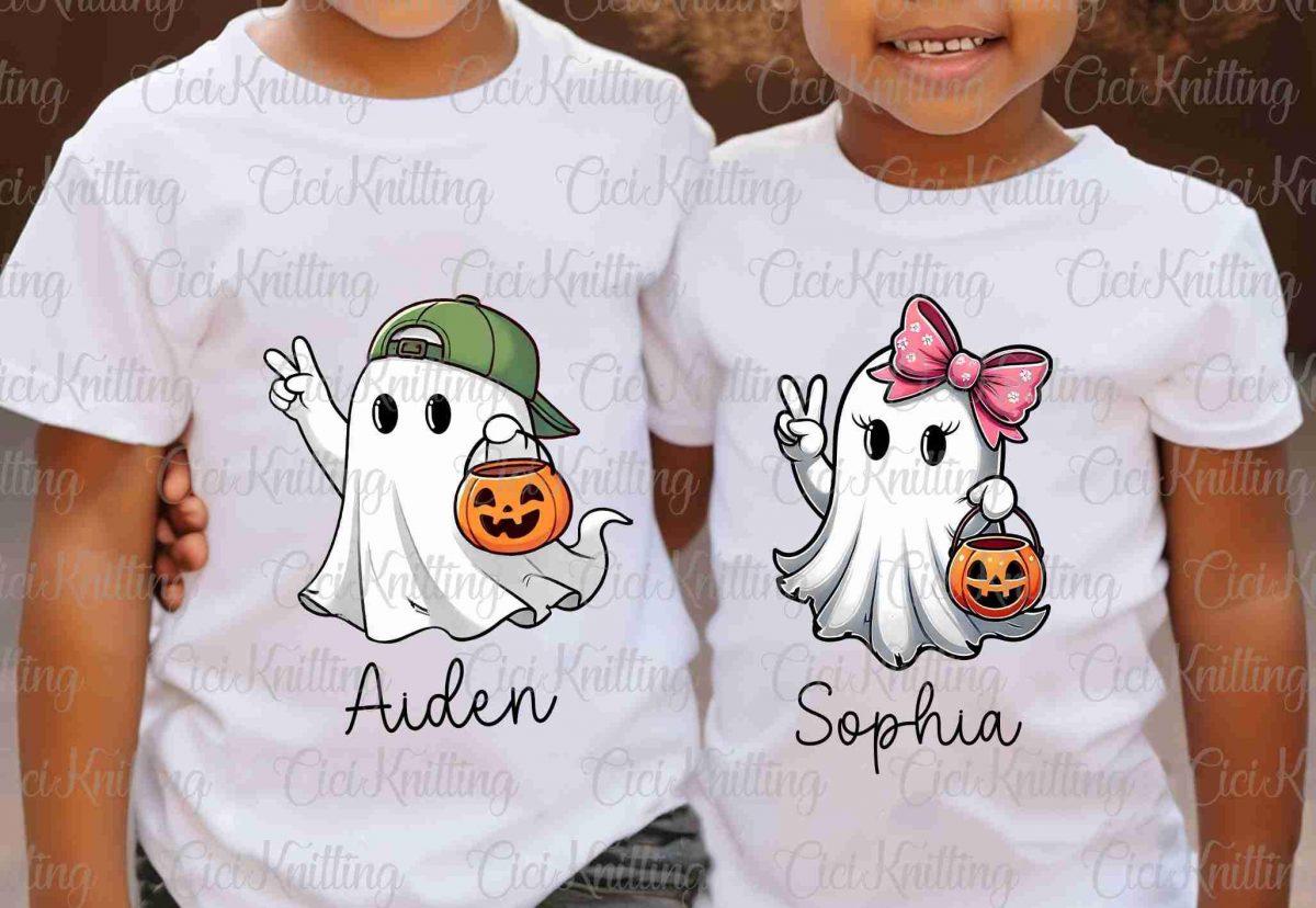 Personalized Halloween Ghost SVG Bundle for Kids Spooky Retro Pumpkin