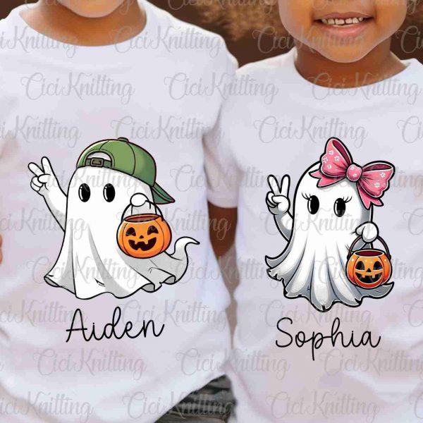 Personalized Halloween Ghost SVG Bundle for Kids Spooky Retro Pumpkin