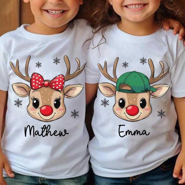 Personalized Reindeer Christmas SVG Childrens Christmas PNG Adorable