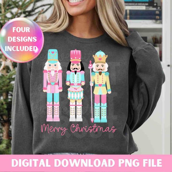 Pink Nutcracker Friends Festive Christmas SVG for Sublimation Print