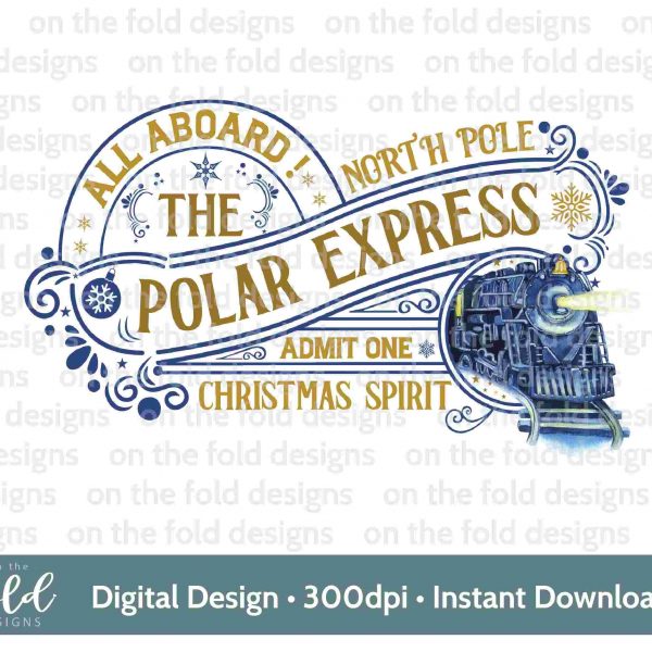 Polar Express Clipart 2023 Christmas Train Blue Xmas Holiday Designs