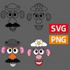 Potato Head SVG PNG Bundle Mr Mrs Toy Story Craft Clipart Digital