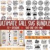 Premium Fall SVG Bundle Round Porch Signs Halloween Autumn Files