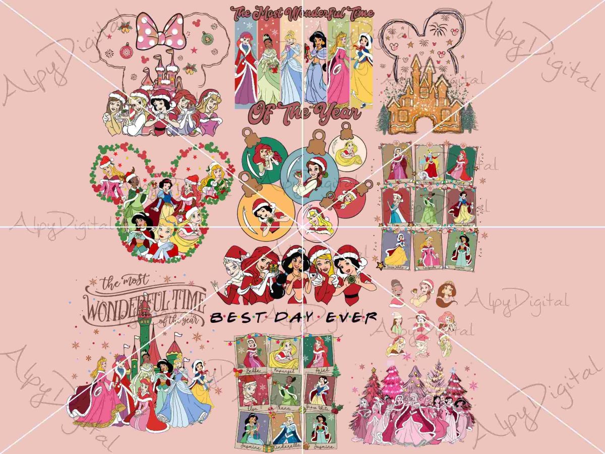 Princess Christmas Bundle SVG PNG Delights