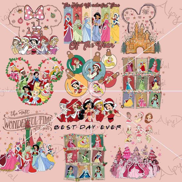 Princess Christmas Bundle SVG PNG Delights