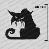 Printable Halloween Black Cat SVG Cutout Template for Decor PDF