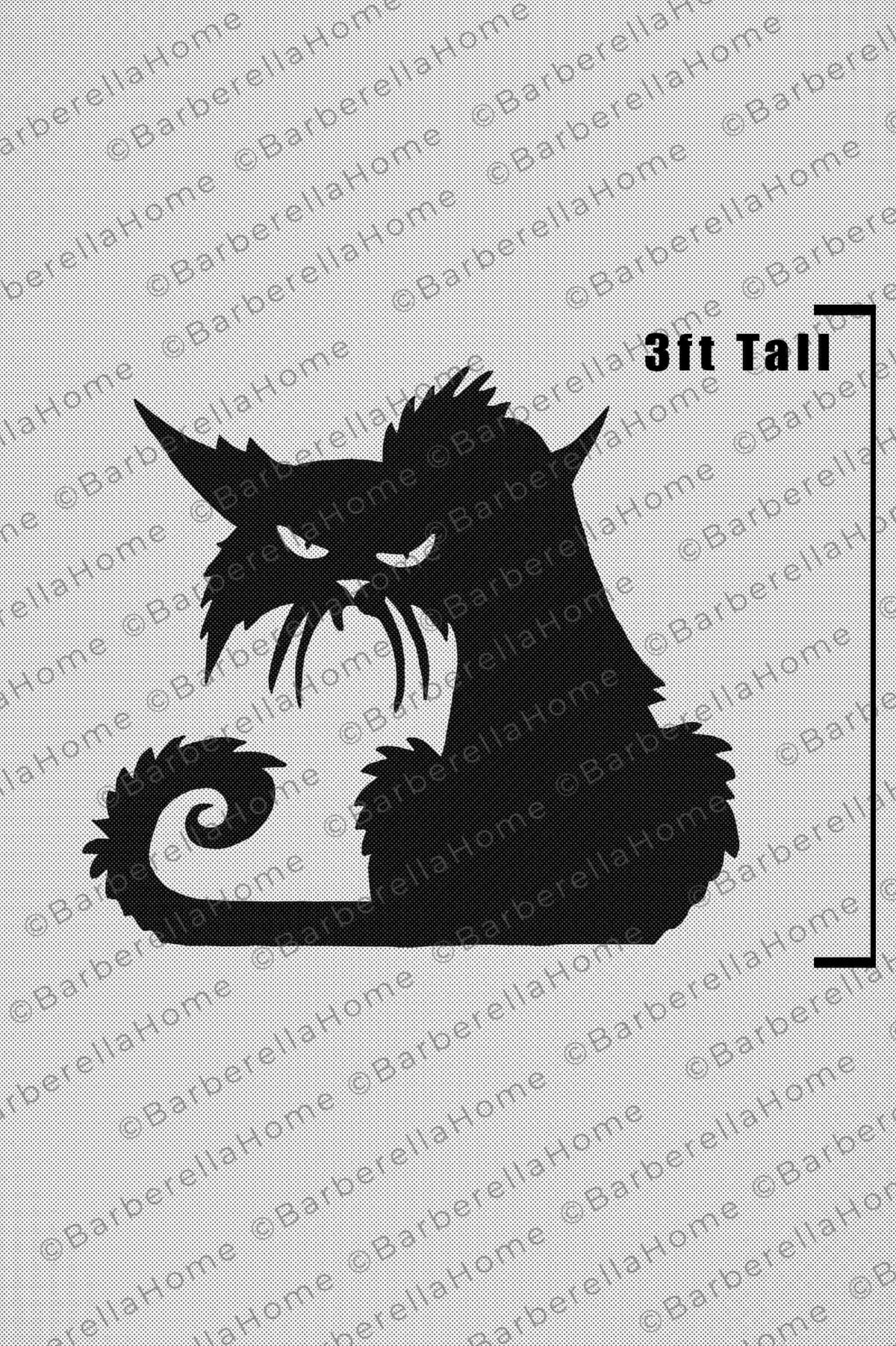 Printable Halloween Black Cat SVG Cutout Template for Decor PDF