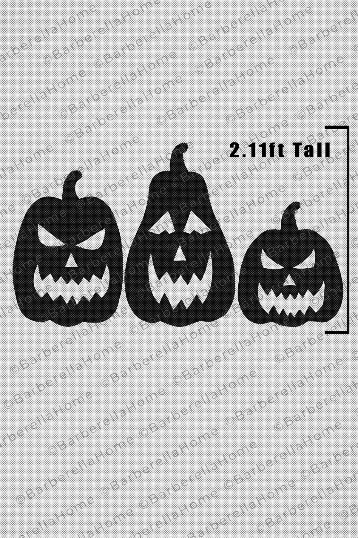 Printable Halloween Silhouette Decor Templates Three JackoLanterns