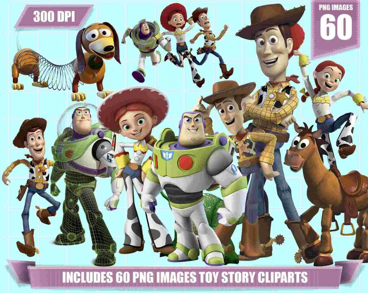 Printable Toy Story Clipart Bundle 60 PNG Images for Birthday Parties