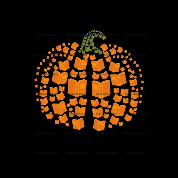 Pumpkin and Book SVG PNG for Halloween Shirts