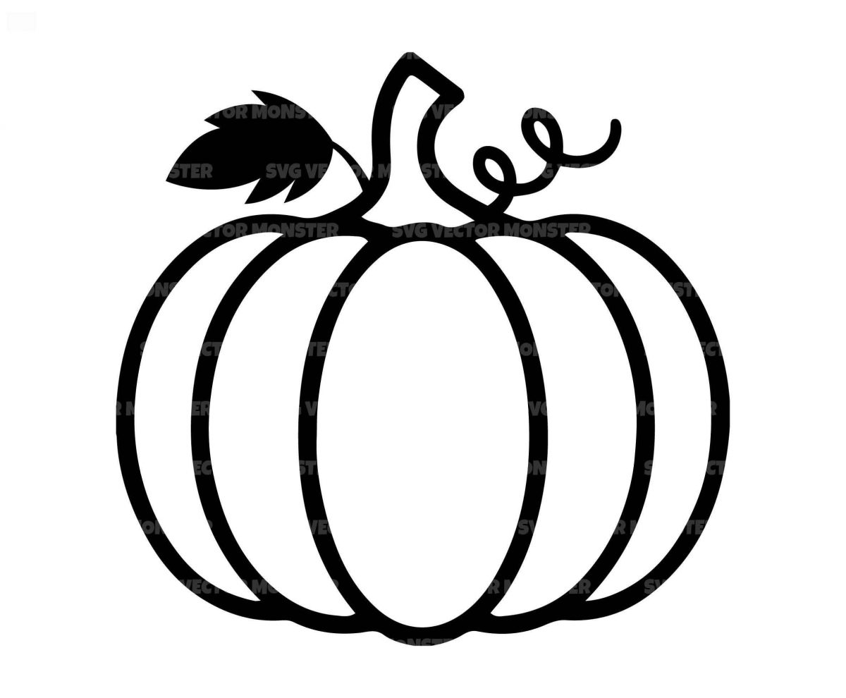 Pumpkin Outline Svg for Halloween Thanksgiving Vector Cut File for