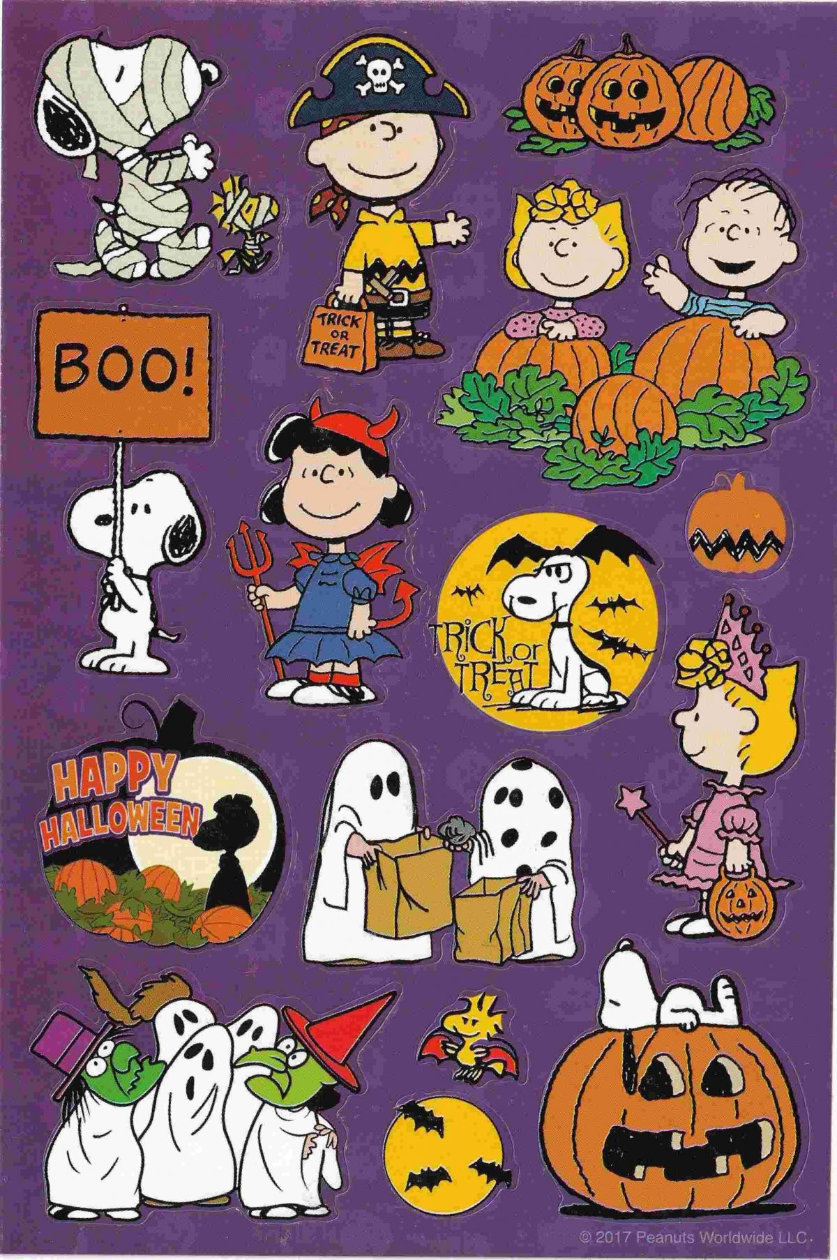 Retro 80s 90s 00s Sticker Sheet AGC Peanuts Halloween SVG Great