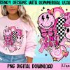 Retro breast cancer png, breast cancer awareness sublimation design, October awareness month, pink cancer ribbon, retro pink smile face png