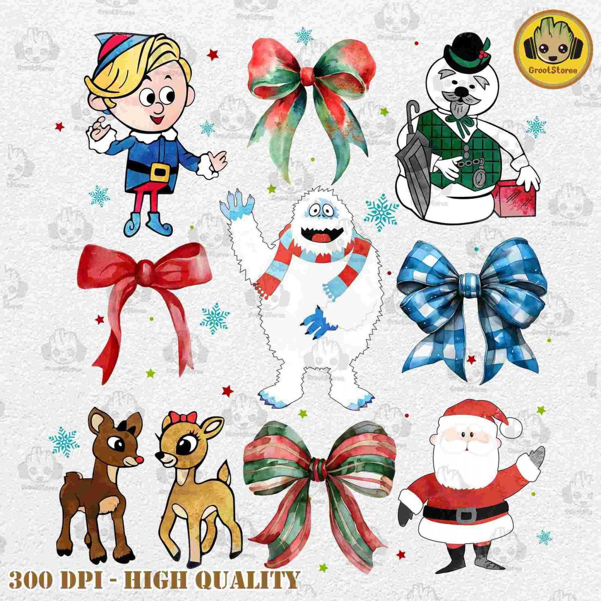 Retro Christmas Cartoon Friends Png, Coquette Christmas Png, Snow Holiday png, Cute Cartoon Characters Png, Winter Christmas Png