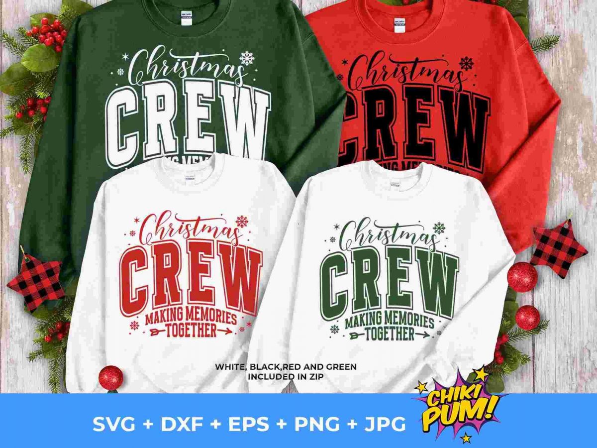 Retro Christmas Crew Varsity SVG Png Family Shirts for Trendy Memories