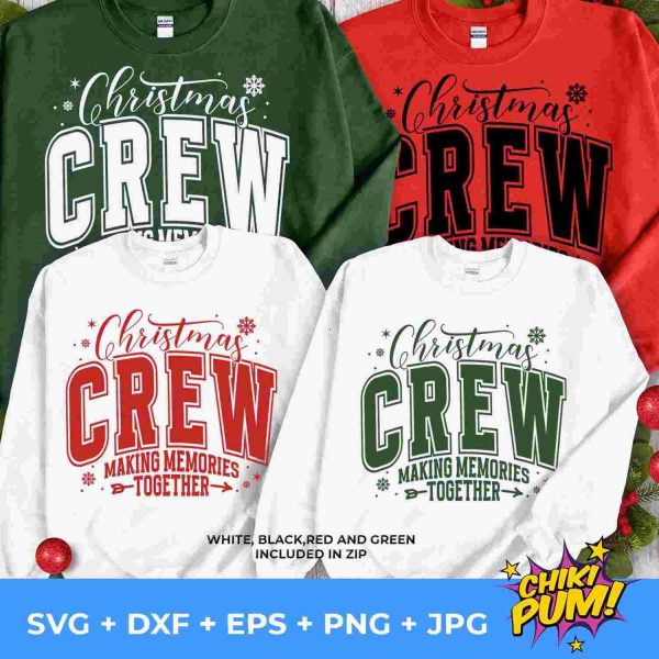 Retro Christmas Crew Varsity SVG Png Family Shirts for Trendy Memories