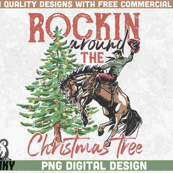 Retro Christmas Sublimation PNG Festive Tree Design Instant Download