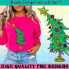 Retro Christmas SVG Sparkly Glitter Tree Sublimation Design