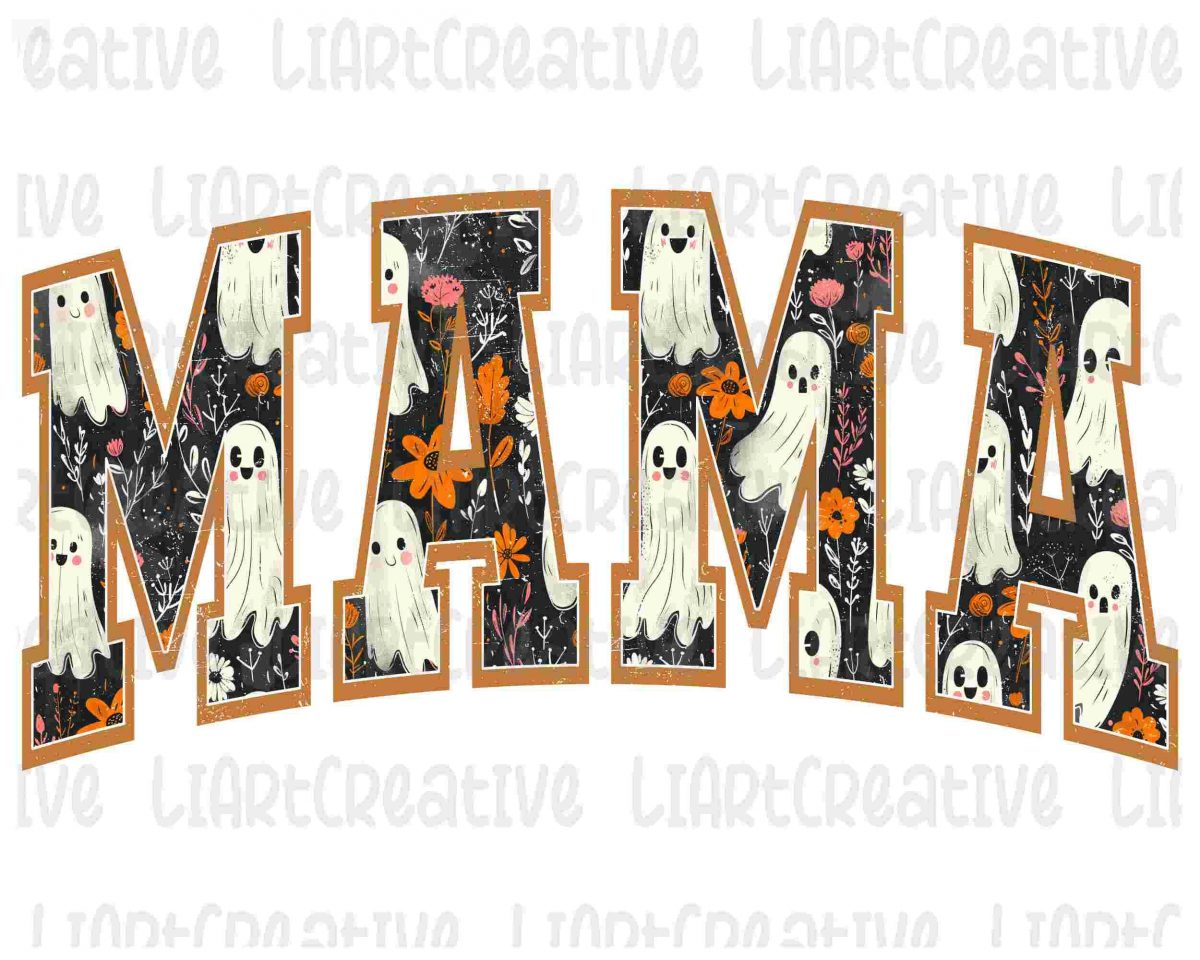 Retro Halloween Mama PNG for Sublimation Designs