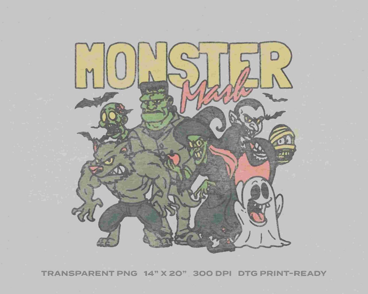 Retro Halloween Monster SVG PNG for Digital Download Printing