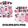 Retro Pink Ghouls Mean Ghosts Svg for Trendy Halloween