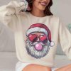 Retro Santa Christmas Blowing Bubble PNG, Funny Santa With Sunglasses Xmas Holiday Sublimation Digital Download Vintage Merry Christmas PNG