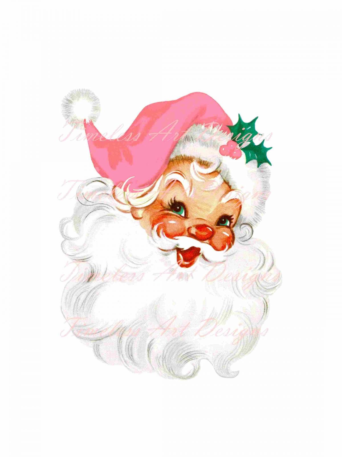 Retro Santa Claus Clipart SVG PNG Digital Download Vintage Christmas