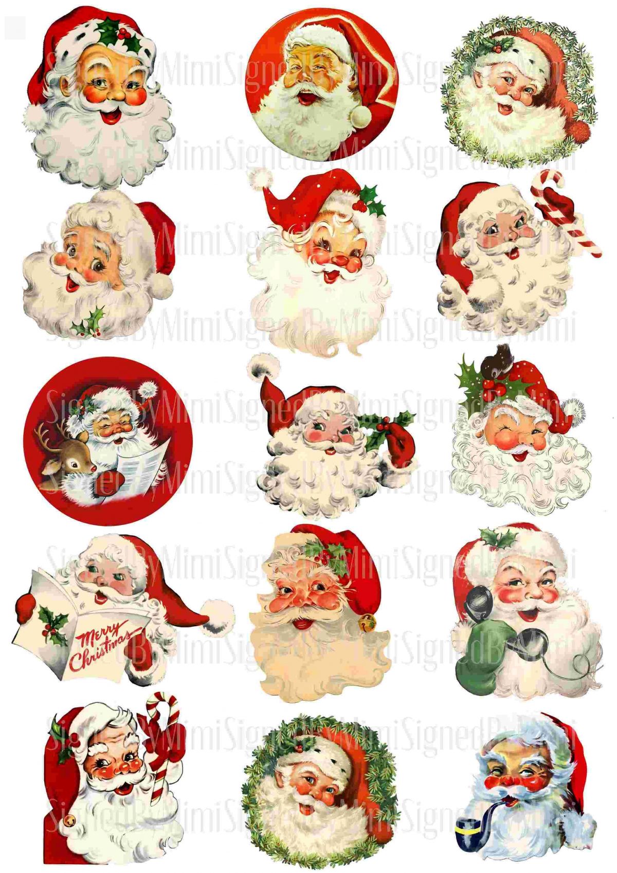 Retro Santa Clipart for Festive Crafting SVG