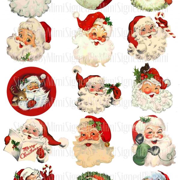 Retro Santa Clipart for Festive Crafting SVG