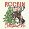 Rockin Around The Christmas Tree, Bronco Cowboy Rodeo | Western PNG Sublimations, Designs Downloads, PNG Clipart, Sublimation Download