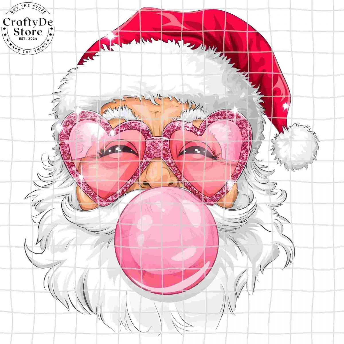 Santa Christmas Blowing Bubble Png, Vintage Merry Christmas Png, Xmas Holiday Png, Christmas Sublimation Design, Funny Santa With Sunglasses