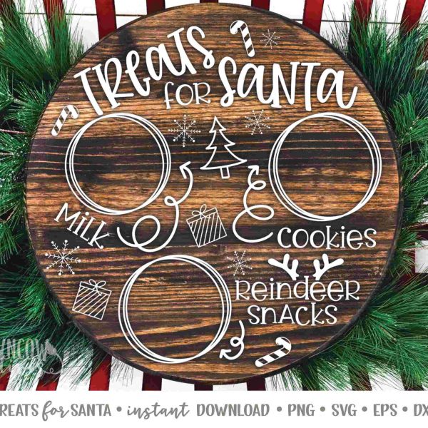 Santas Cookie Tray SVG Santas Treat Plate SVG Letter to Santa Tray