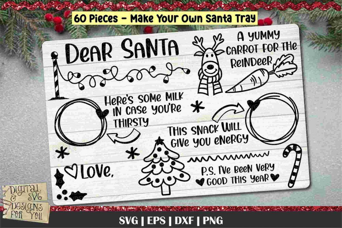 Santas Treats Milk Cookies and Carrots svg