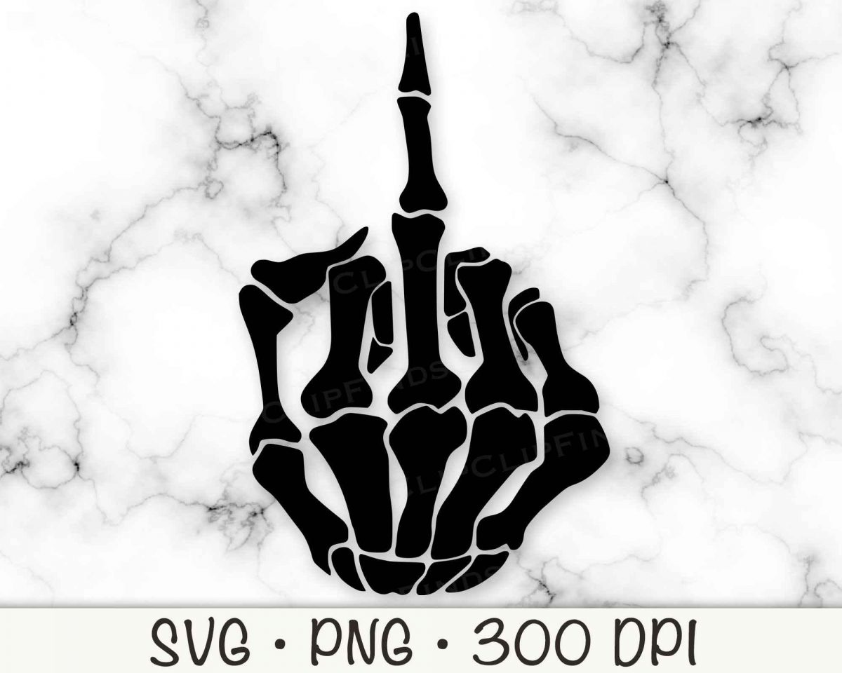 Sassy Skeleton Hand SVG PNG Clip Art Digital Download