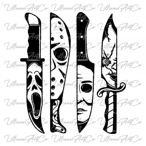 Scary Movie Blade SVG I Creepy Knife SVG I Spooky Film Characters Svg