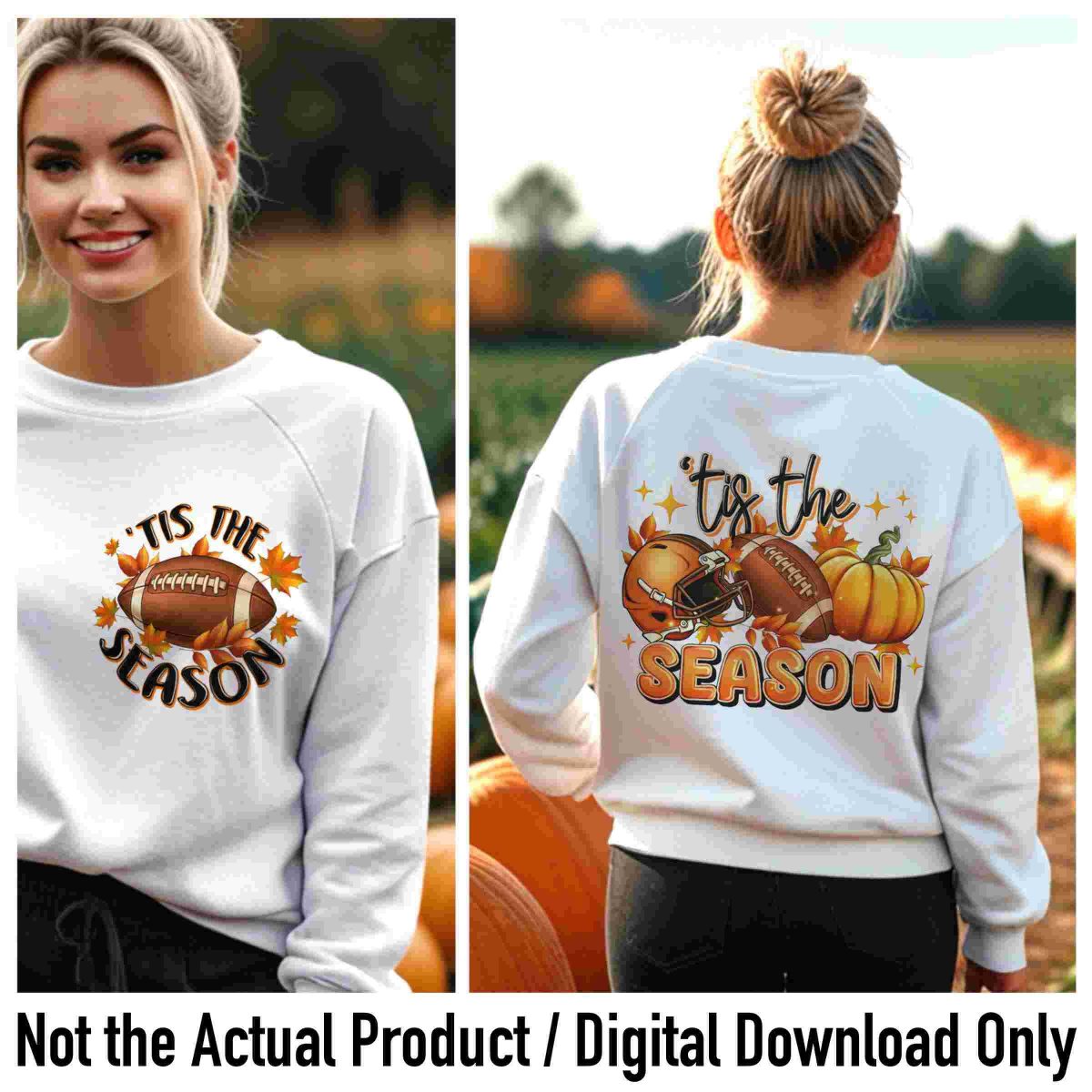 Seasonal American Football Fall Halloween Pumpkin Autumn SVG PNG