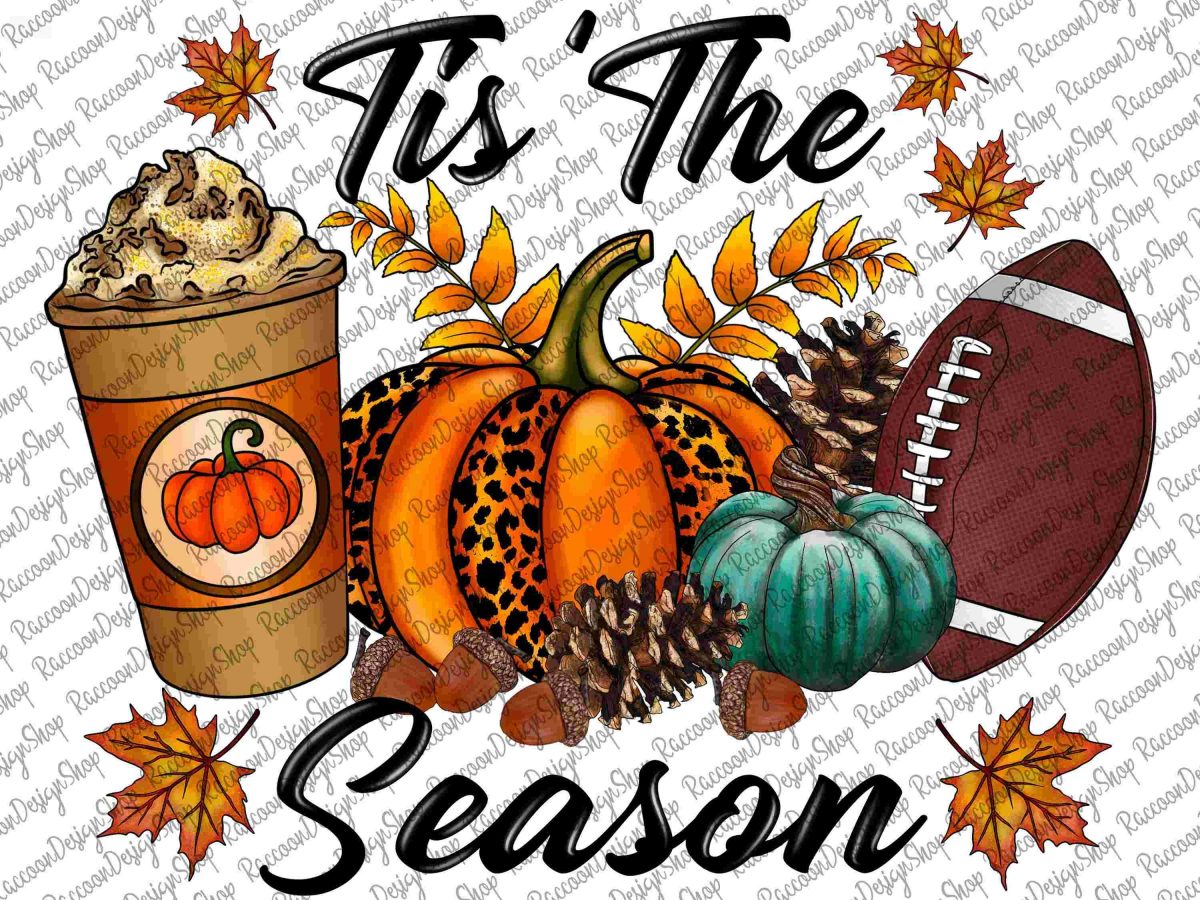 Seasonal Football Fall PNG Designs for Sublimation Pumpkins Leopard