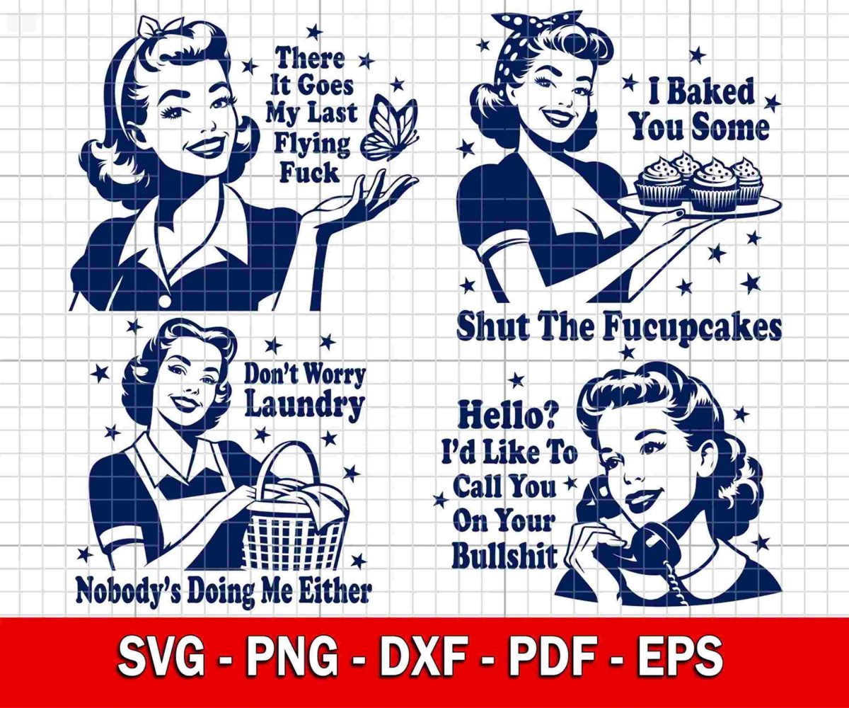 Shut The Fucupcakes Svg Png, Funny Svg Bundle, Trendy Vintage Retro Housewife Funny Sublimation Design T-Shirt Mug Tote Png SVG Cut File Dxf