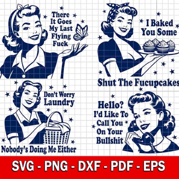 Shut The Fucupcakes Svg Png, Funny Svg Bundle, Trendy Vintage Retro Housewife Funny Sublimation Design T-Shirt Mug Tote Png SVG Cut File Dxf