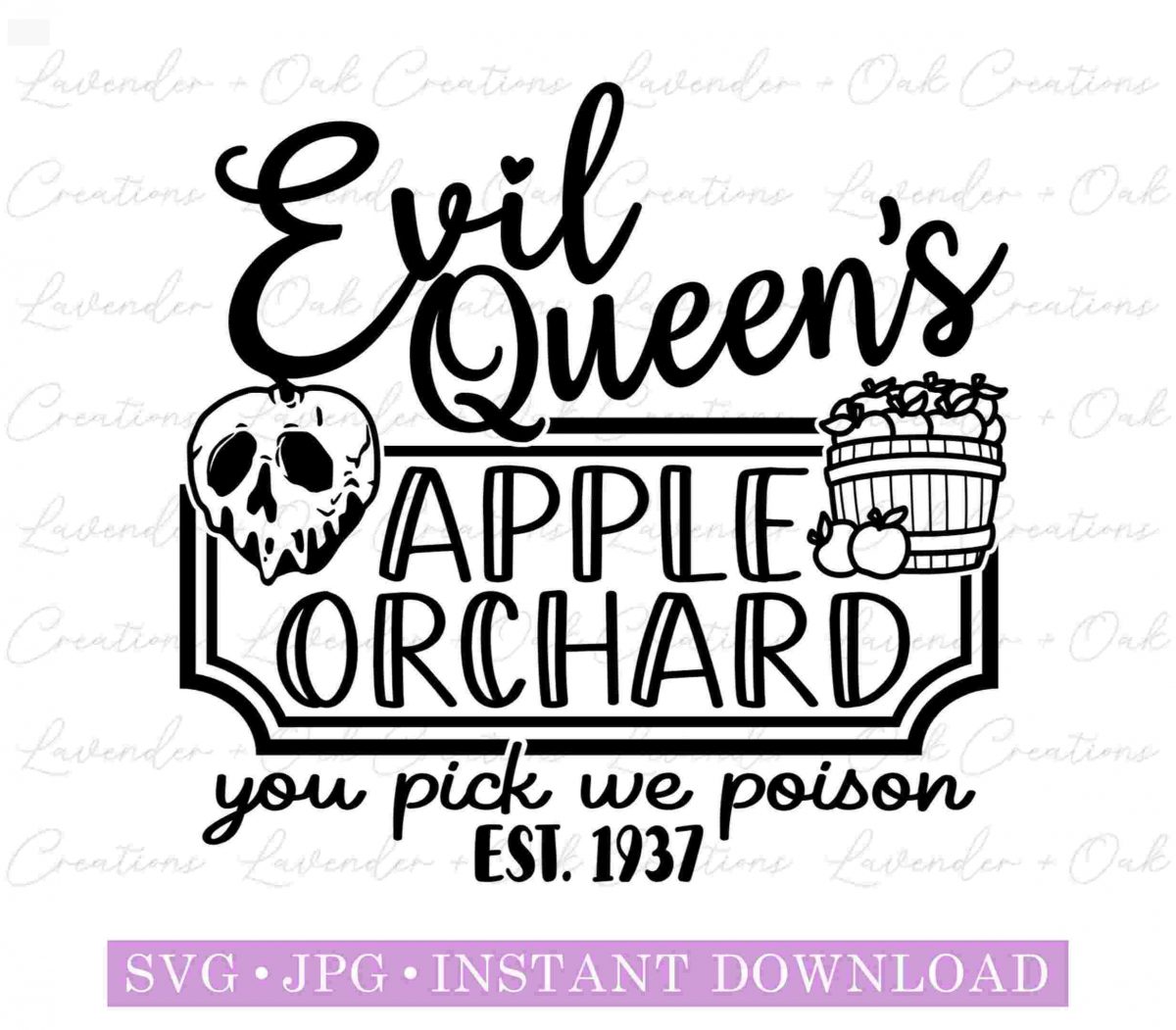 Sinister Queens Apple Grove Halloween Digital SVG JPG Instant