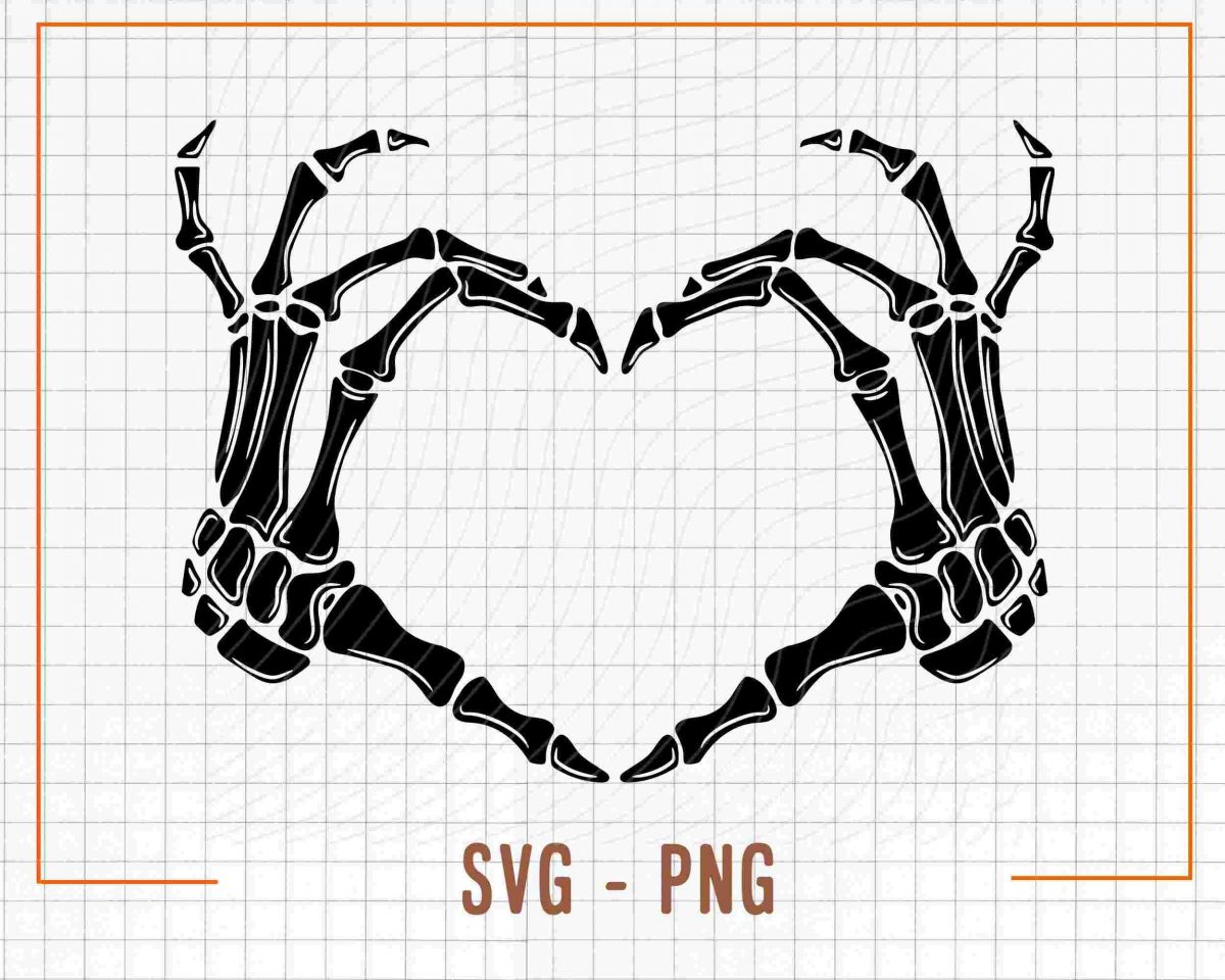 Skeleton Hands Heart Sign SVG for Halloween LoveCut File