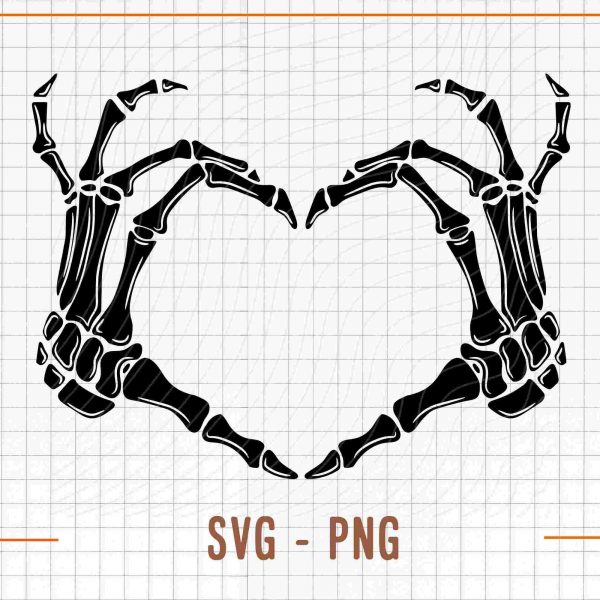 Skeleton Hands Heart Sign SVG for Halloween LoveCut File